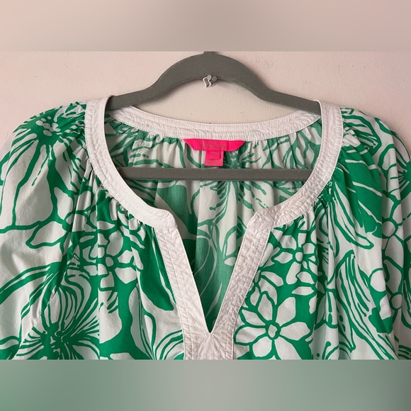 Lilly Pulitzer Sz XL Camryn Tunic in Spearmint Green Kiss My Tulips Top - Picture 7 of 14